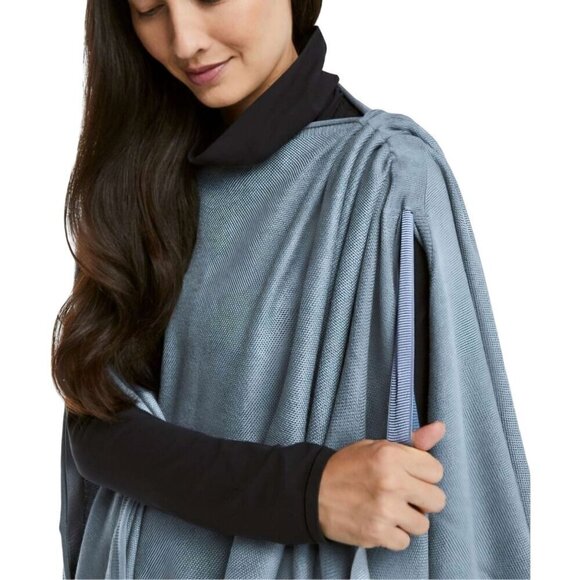 Lululemon Hearts Compass Poncho Blue Denim Cashmere Blend One Size Fits Most - Picture 6 of 10